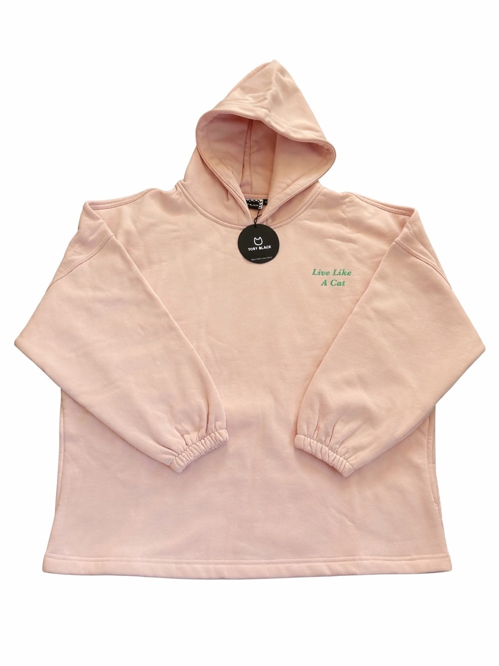 Toby Black 'Live Like A Cat' Pink Hoodie